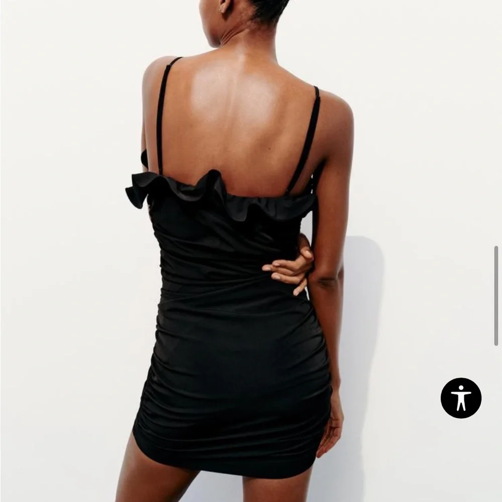 ZARA RUFFLED RUCHED DRESS - Picture 5 of 8